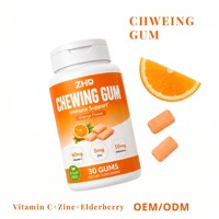 Kaugummi zur Immununterstützung mit Vitamin C, Zink und Holunderbeere |   Täglicher Gesundheitsbegleiter für unterwegs |   Zuckerfreie Orange OEM