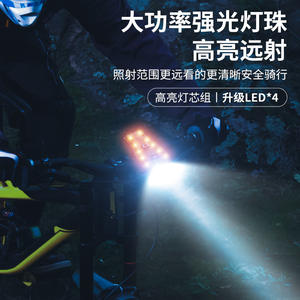 Nueva Luz Delantera para Bicicleta de Exterior, 4 Modos LED, Pantalla Digital, Recargable, Impermeable IPX4, Plástico Transparente Negro - Product Image 3