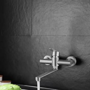 Robinet de cuisine en acier inoxydable, siège de valve de 35 mm, montage mural, unité unique, eau chaude et froide - Product Image 3