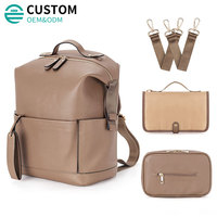 Sac à langer multifonctionnel imperméable Fuliya personnalisé, grande capacité, sac à dos pour maman avec poches isothermes pour biberons