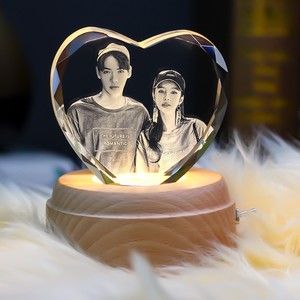 Danh dự của tinh thể cá nhân 3D pha lê hình ảnh khắc trống hình trá<span class=keywords><strong>i</strong></span> tim pha lê hình ảnh lasering Cube - Product Image 2