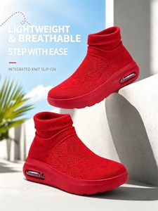 Sneakers a Calzino Integrate in Maglia, Modello Slip-On, Leggere e Traspiranti per l'Estate, con Ammortizzazione e Suola Rialzata, Scarpe Casual da Passeggio - Product Image 6