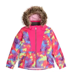 OEM供应商儿童滑雪防水夹克户外保暖雪夹克女童Goretex夹克