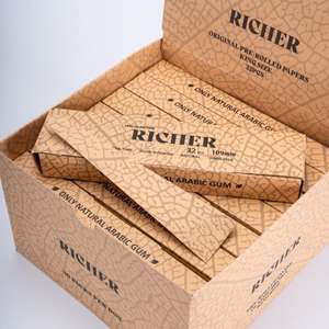 Branded 109 Unbleached <b>Brown</b> Pre <b>Roll</b> Cone <b>Papers</b> with <b>Paper</b> Tip Bulk Box 32 Piece Per Case - Product Image 5