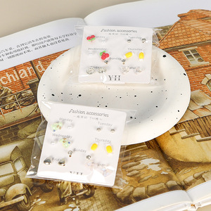 Fashion <b>Stud</b> Earrings Set 7 Pairs Fruit Design Weekly Ear <b>Studs</b> Gift for Women - Product Image 4