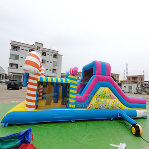Parcours d'obstacles gonflable kids bounce house commercial <b>inflatable</b> candy land obstacle course - Product Image 2