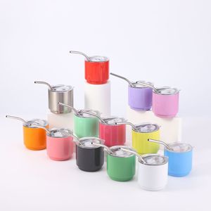 Màu 4oz thép không gỉ thăng hoa Tumblers với thiết kế dễ thương Rơm & nắp biểu tượng tùy chỉnh tùy chọn cho đám cưới & Du Lịch - Product Image 1