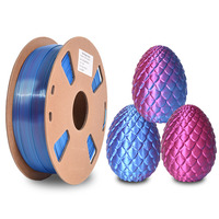 Filament plastique pour impression 3d 1kg bobine 1.75mm imprimante double soie bicolore Pla 2 couleurs en 1