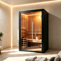 Sauna Modular Hibrida Luar Ruangan Kustom, Sauna Luar Ruangan Pembakaran Kayu, Sauna Terapi Cahaya Inframerah Merah, Kapsul Sauna
