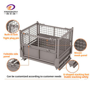 Conteneur de stockage en acier Q235 avec revêtement en poudre, directement de l'usine, chariot à roulettes industriel, équipement de stockage de marchandises - Product Image 4