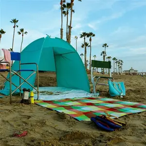 Оптовая продажа, водонепроницаемая Автоматическая всплывающая Пляжная палатка, укрытие от солнца, Ультралегкая защита от УФ-лучей, портативные навесы из стекловолокна, пляжные палатки
