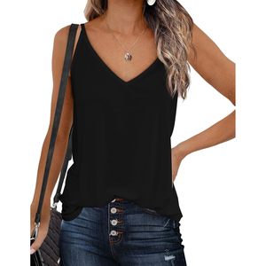 FOXA Women V Neck Camisole <b>Tank</b> <b>Top</b> Sleeveless <b>Loose</b> Blouse Breathable Knitted T Shirt Casual Wear S XXL - Product Image 1