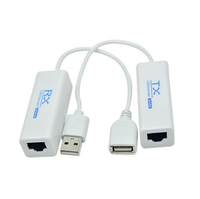 Extenseur USB 2.0 200M vers câble Ethernet RJ45, adaptateur convertisseur USB2.0, émetteur-récepteur TX RX pour ordinateur