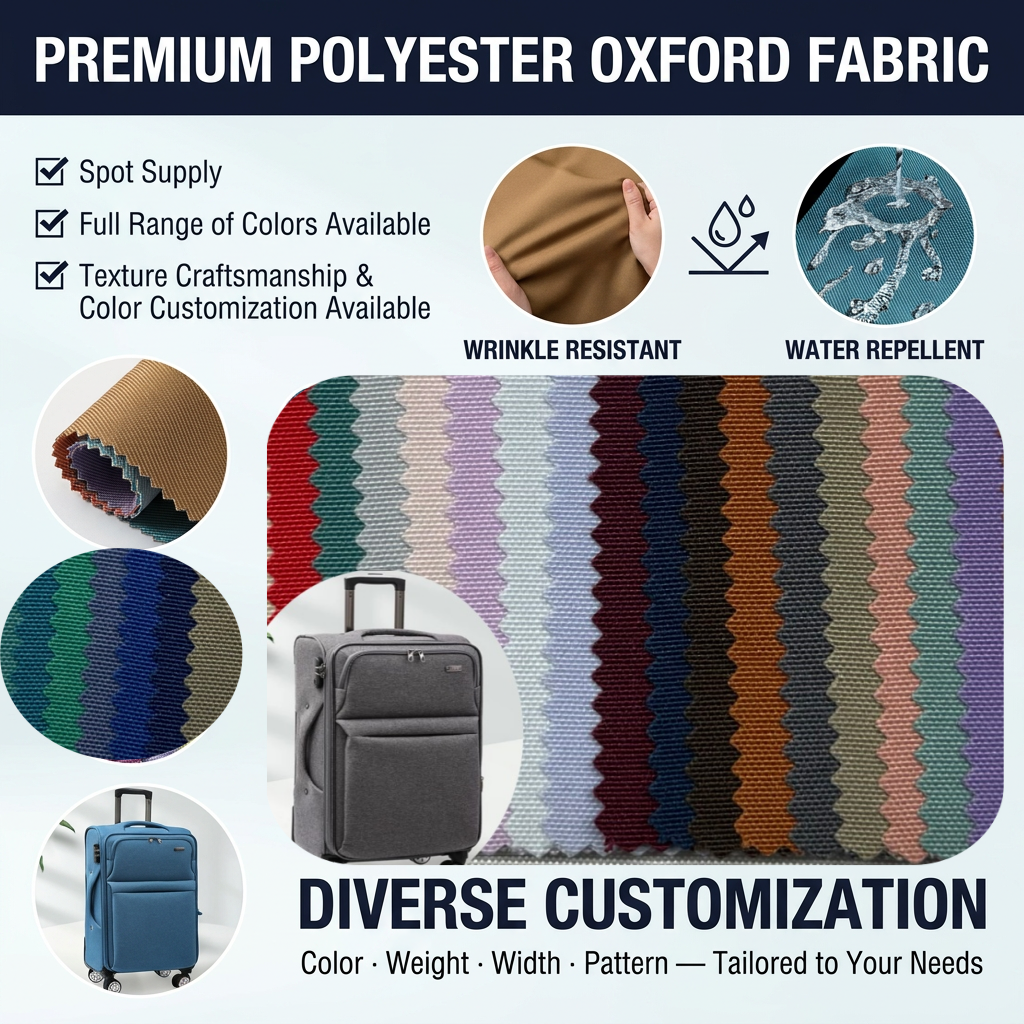 Wholesale 500D PU Coated Abrasion-Resistant 100% Polyester Waterproof Oxford Fabric for Handbags Luggage Awning Outdoor