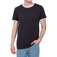 Kaos Pria Katun Fleece Cetak Kustom, Lengan Pendek, Polos Klasik, Saku, Longgar, Bernapas, Pesanan Grosir