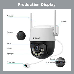 Caméra IP Dôme 4K 8MP Srihome APPWIFI, Détection Humanoïde IA Couleur Intégrale, Sécurité Domestique, Moniteur Bébé SH072 - Product Image 2