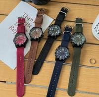 Montre à quartz pour homme avec logo personnalisé, décontractée, multifonctionnelle, lumineuse, pour l'extérieur, avec cadran à aiguilles, bracelet en tissu, montres pour homme