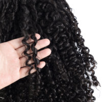 Perruque mi-longue bouclée Pixie prête à être expédiée, en cheveux humains, avec cordon de serrage, couleur naturelle pour femmes noires