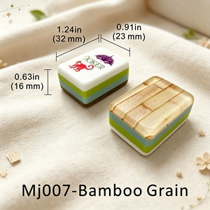 Precision Deep Engraved <b>Mahjong</b> Tiles With Green Leaf And Blue Flower Design Durable Plastic <b>Set</b> For Classic Game Play - Product Image 3
