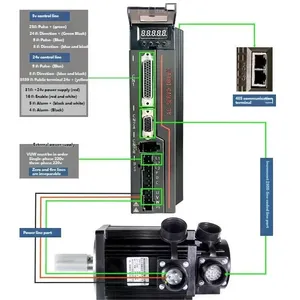 ชุดมอเตอร์ไฟฟ้ากระแสสลับเฟสเดียวขนาดใหญ่ 130ST M15025 208-230/240V 38KW 15Nm 2500Rpm T3DF ซีรีส์ T3 พร้อมไดรเวอร์ สำหรับเครื่องแกะสลัก CNC และเครื่องกลึง - Product Image 5