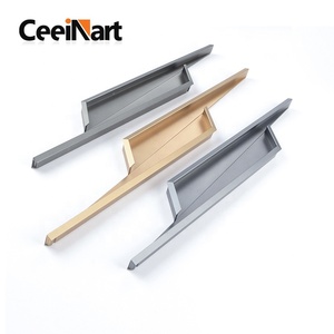 Poignées de porte de garde-robe d'armoire en alliage d'aluminium de luxe légères personnalisables poignée de foudre cachée intégrée pour meubles de <span class=keywords><strong>cuisine</strong></span> - Product Image 1