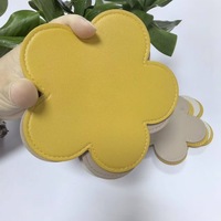 Sous-verres imperméables en cuir PU en forme de fleur tapis de tasse Table bureau tasse sous-verres pour salon cuisine pour cadeaux de pendaison de crémaillère