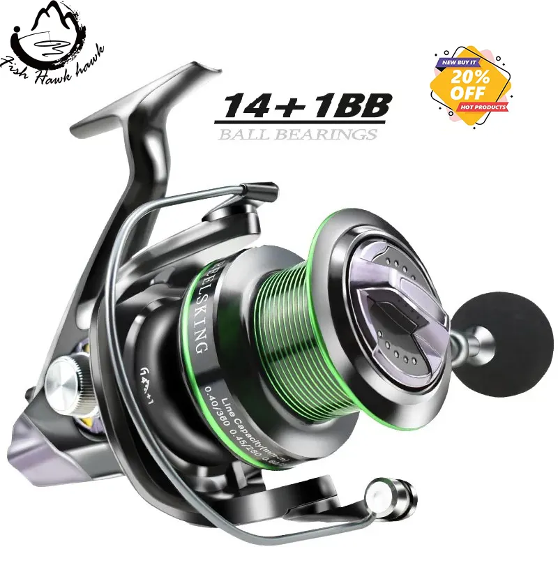 New Spinning Reel 8000/9000 Saltwater Fishing Reel Metal Spool 20KG/44lb Drag Power Long Distant Surfcasting Trolling