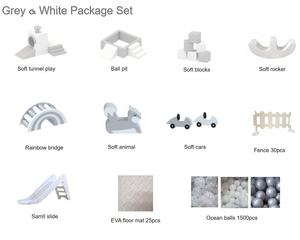 Parco <span class=keywords><strong>giochi</strong></span> <span class=keywords><strong>per</strong></span> <span class=keywords><strong>bambini</strong></span> soft play set attrezzatura bianca e grigia parco <span class=keywords><strong>giochi</strong></span> all'aperto pacchetto soft play <span class=keywords><strong>per</strong></span> <span class=keywords><strong>bambini</strong></span> - Product Image 2