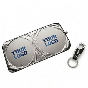Wholesale <b>Car</b> Dealer Business Promo Gift Silver Polyester <b>Sun</b> Protection Custom Logo Folding <b>Car</b> Front Window Sunshade for <b>Car</b> - Product Image 1