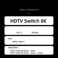 Commutateur Répartiteur HDTV 8K 60Hz, Commutateur Bidirectionnel HDTV 2.1 4K 120Hz, Convertisseur Audio 2 Entrées 1 Sortie 1x2 2x1