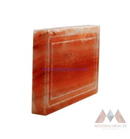 Plaque de sel de l'Himalaya MRPL_2332 12x8x1,5 pouces, plaque de cuisson rainurée, style Feng Shui