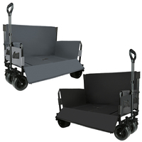 Wagon de banc utilitaire pour le camping siège de wagon pliant extérieur robuste pour 2 adultes 500lb chariot de canapé de grande capacité de poids