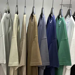 Grosir Kaus Polos Kelas Berat Tshirt Kosong Kualitas Tinggi T-shirt Katun Polos Putih Polos Katun Tebal