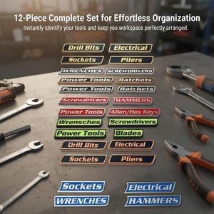 ป้ายกล่องเครื่องมือโลหะแม่เหล็ก ป้ายชุบทองแบบใช้ซ้ำได้สำหรับ<span class=keywords><strong>จัด</strong></span>ระเบียบกล่องเครื่องมือ รถเข็น ลิ้นชัก - Product Image 4