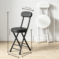 Chaise de salle à manger moderne Conris pliable avec cadre en métal et siège en PU avec dossier pour hôtel et bureau à domicile