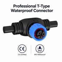 Conector Tipo T de 3 Vías M16 10A, Conector Rápido a Presión, Impermeable, para Cableado Eléctrico, Conector de Alimentación para Lámparas de Cultivo