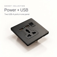 Sakelar Lampu Toggle Hitam Matte Standar Inggris Mewah Tahan Api PC Tahan Lama Warna Hitam Terbaru untuk Interior Hotel
