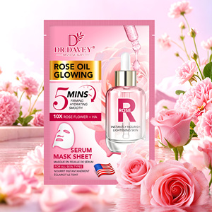 Masque facial hydratant en profondeur <span class=keywords><strong>DR</strong></span> DAVEY à l'huile de rose, masque en feuille pour le visage à la rose 10X, pour un teint éclatant - Product Image 1