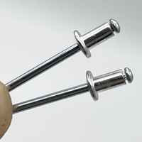 Rivets à percussion à extrémité ouverte DIN7337 avec rivets à tête dôme zingués, rivets aveugles en aluminium et acier 3.2/4.0/4.8 pour remacheuse