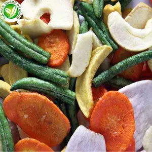 보라색 고구마 오크라 사과 당근 달콤한 콩 버섯 키위 호박 녹색 콩 진공 튀김 혼합 야채 과일