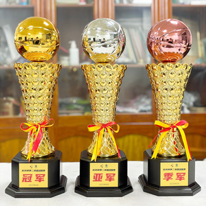 Trophée de basketball haut de gamme, atmosphérique, personnalisé, pour tournoi de football et de volleyball, en résine plaquée or, grande taille, Village <span class=keywords><strong>BA</strong></span> - Product Image 2