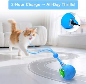 Juego silencioso recargable automático, juguetes para gatos <span class=keywords><strong>de</strong></span> interior azul aburrido, juguetes interactivos para mascotas con movimiento interactivo para gatitos - Product Image 3