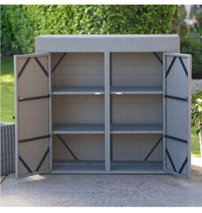 Green best seller outdoor living tall wicker storage cabinet