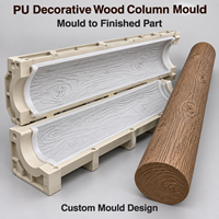 Moule décoratif en résine Tietuo + noyau en silicone pour colonne en bois PU C295-G1, résistant à la chaleur, fabrication en usine, MOQ 1 ensemble