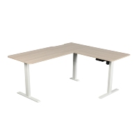 Bureau en forme de L moteur unique 3 pieds électrique ergonomique assis debout coin bureaux d'ordinateur bureau réglable en hauteur
