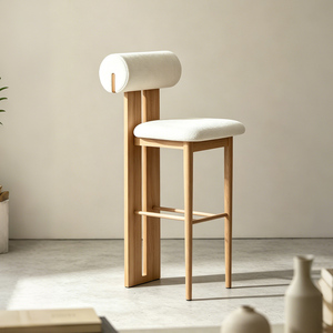 Modern Hotel bar <strong>Stools</strong> <strong>Dining</strong> Room Solid Wood bar Hippo Chair Kitchen Upholstered Counter Black Leather High bar <strong>Stool</strong> - Product Image 3