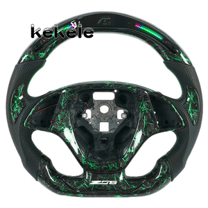 Volante in Fibra di Carbonio Forgiata con LED Personalizzabile per Chevy <span class=keywords><strong>Corvette</strong></span> C7 2014-2019, Supporto per <span class=keywords><strong>Logo</strong></span> Colorato - Product Image 1