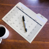 Porte-documents en papier kraft souple Manila A4 A5 avec calendrier pour le rangement des dossiers