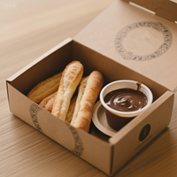 Boîte à plateau pliable en matériaux recyclés, impression quadricolore, pour frites, gaufres, pâtisseries, churros, beignets, coupes de sushi et coupes de sauce