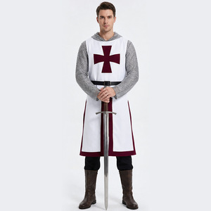 Costume de Chevalier Templier en Mailles, Robe de Croisé Médiévale, Tenue de Cosplay pour Adulte, Vêtement de Performance pour Jeu de Rôle - Product Image 1